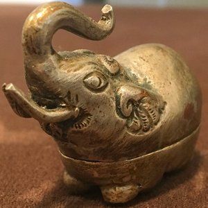 Antique Snuff Box Sterling Silver 925 Elephant